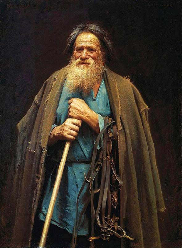 Peasant Holding a bridle